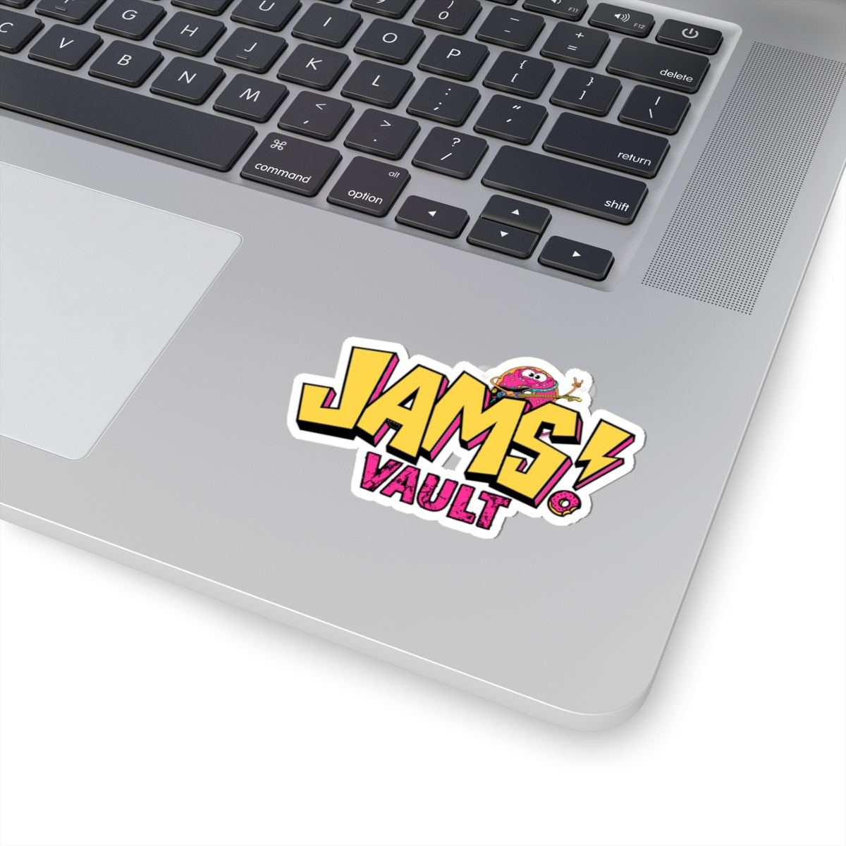 Jams Vault Kiss-Cut Sticker — Retro Cartoon Logo Sticker for Laptops, Water Bottles & Skateboards